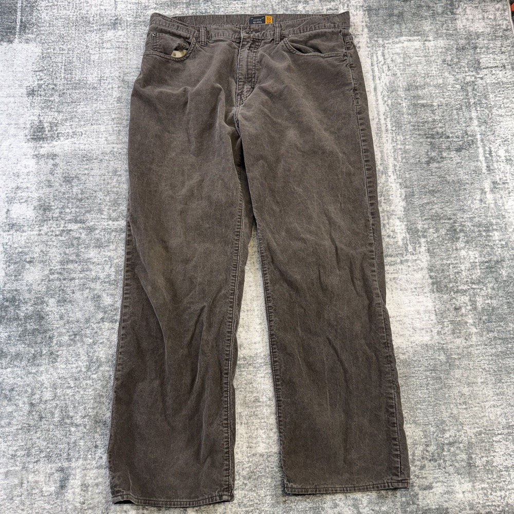 J Crew Corduroy Pants Mens 35x30 Dusty Brown Relaxed Straight 5 Pocket Jeans